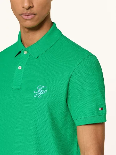 Tommy Hilfiger Polo Tričko Piqué Střih Regular Fit zelená