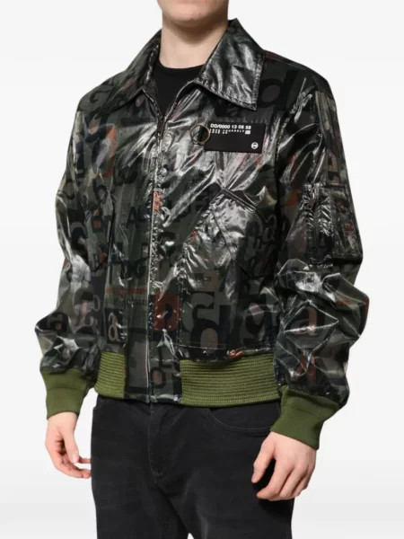Geacă bomber Dolce & Gabbana cu imagine verde