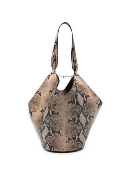 Geantă shopper Khaite cu model piele de șarpe