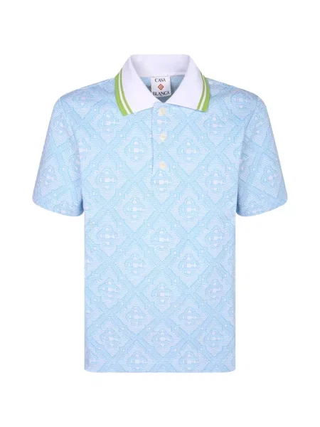 Tricou polo Casablanca din jacard albastru