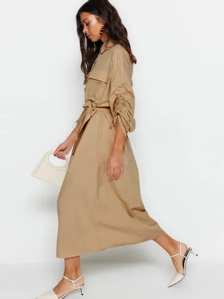 Rochie tip tricou Trendyol bej