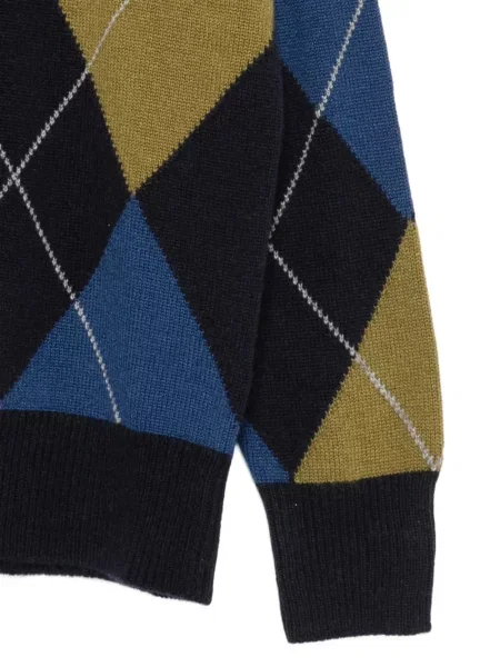 Pulover Incentive! Cashmere din cașmir cu model argyle albastru