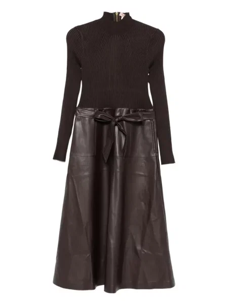 Rochie maxi Twinset lungă de costum maro