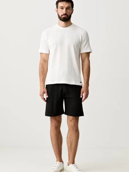 BOSS loungewear kratke hlače z bombažem Structure Shorts črna