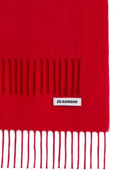 Fular Jil Sander de lână roșu