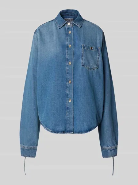Oversized bluzka jeansowa z mieszanka lyocellu i bawełny model JUZY' Essentiel Antwerp niebieska