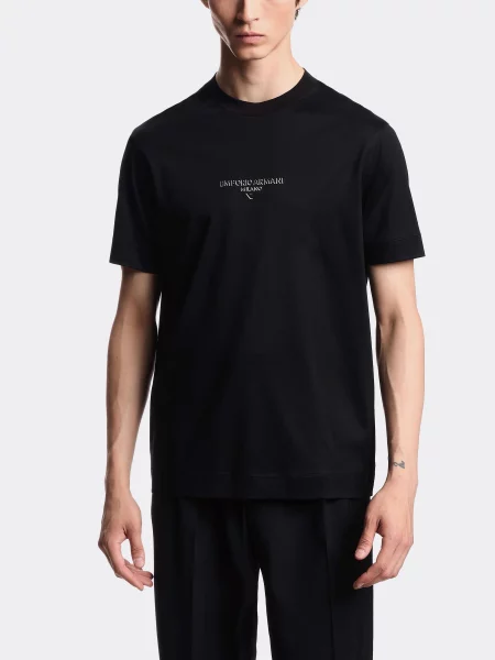 Футболка Emporio Armani из лиоцела черная
