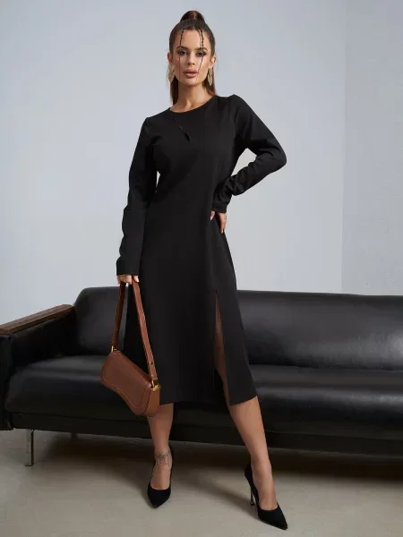 ISSA Plus Сукня міді чорний