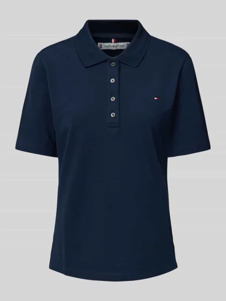 Koszulka polo Tommy Hilfiger z autografem niebieska