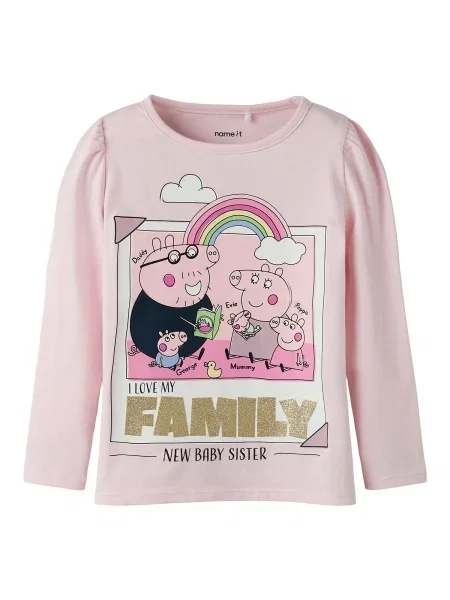 NAME IT Tricou NMFNORA PEPPA auriu / roz / roz negru