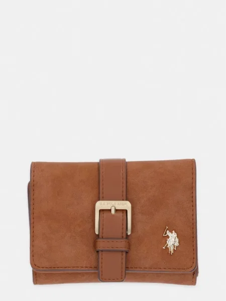 U.S. Polo Assn. portfel z imitacji skóry CHAMPANY brązowy