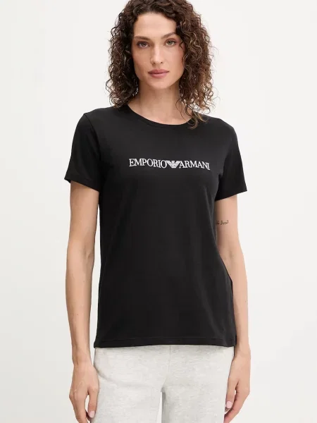 Домашна тениска Emporio Armani Underwear дамска черно