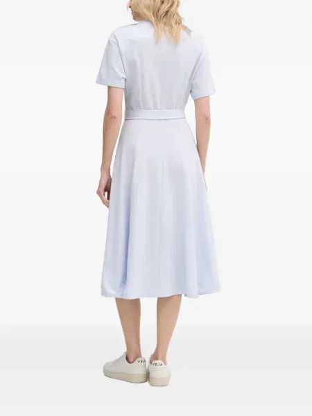 Cu centură rochie midi Lacoste albastru