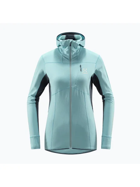 Дамски суитшърт за трекинг Haglöfs L.I.M Mid Comp Hood blue синьо