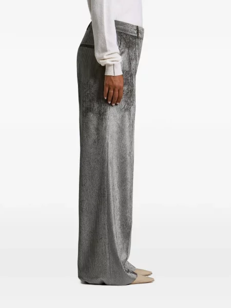 Pantaloni palazzo Peserico de catifea gri