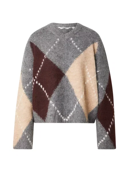 Noella Pulovere dimensiuni mari Lai bej / gri închis / roşu închis / lână alb