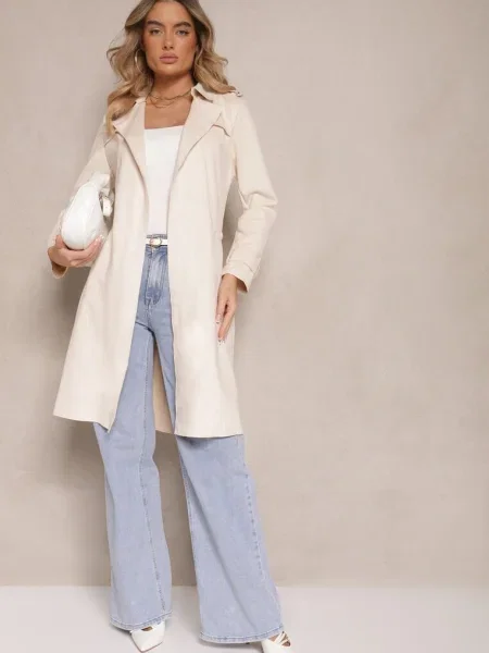 Palton Crem Căptușit bej