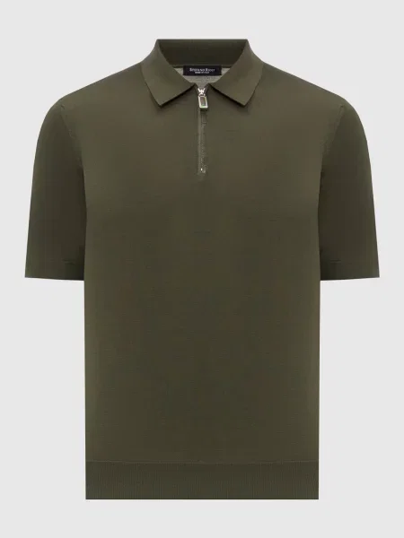 Шелковое поло Stefano Ricci зеленое