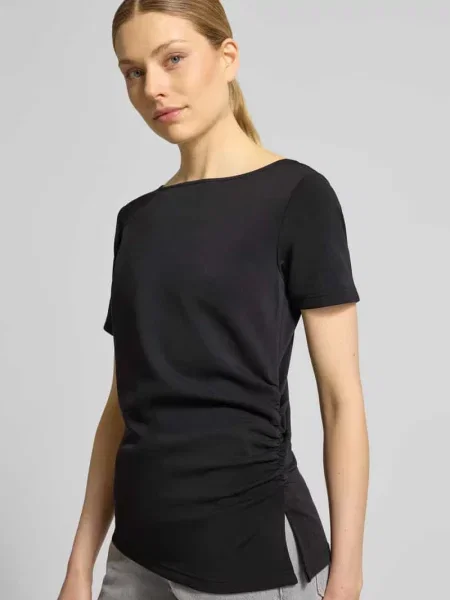 T-shirt w asymetrycznym kroju model Helle' My Essential Wardrobe czarna