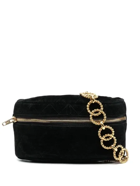 Prošívaný diamant pásek Chanel Pre-owned černý