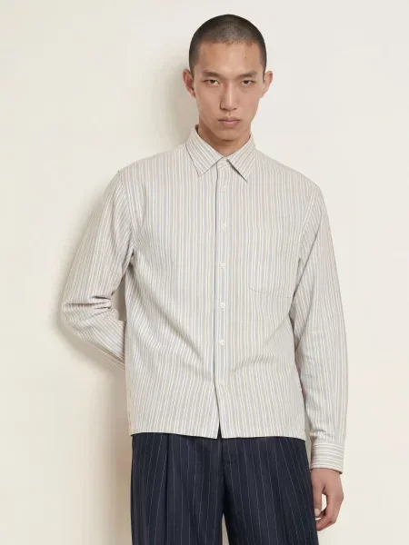 Košile Deon Comfort Fit černošedá / režná / tmavě modrá