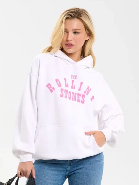 Світшот із принтом The Rolling Stones кремовий