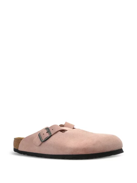 Papuci tip mules Birkenstock din piele de căprioară roz