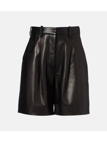 Pantaloni scurți Joseph din piele negru