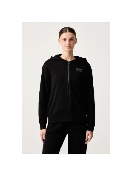 Komplet dresowy Emporio Armani Ea7 z kapturem czarny
