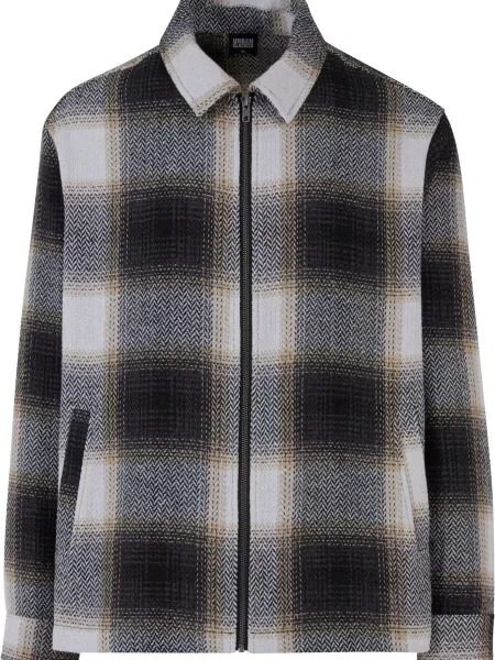 Urban Classics Geacă de primăvară-toamnă bej / negru alb