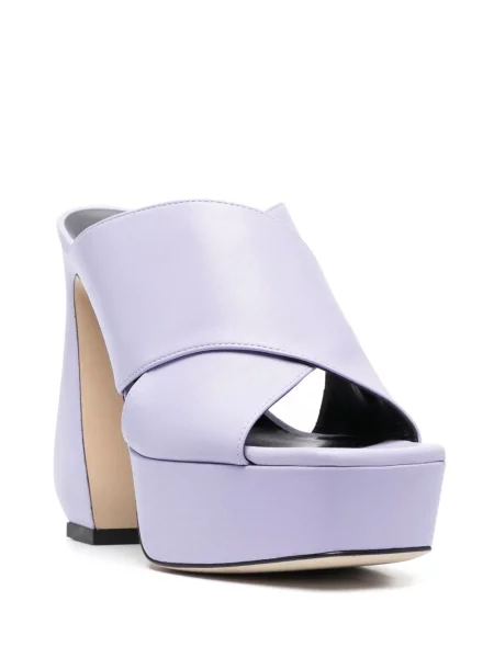 Sandale Si Rossi din piele cu platformă violet