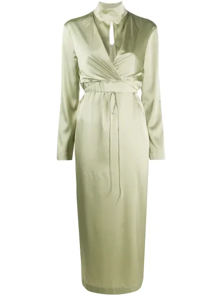 Sukienka midi Materiel do kolan kopertowa garniturowa zielona