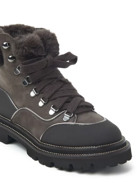 Botine Peserico cu șireturi din dantelă maro