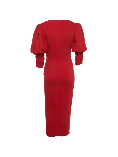 Rochie midi Self-portrait drapată roșu