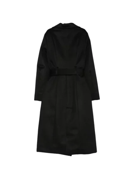 Cu centură palton Norwegian Wool de lână negru