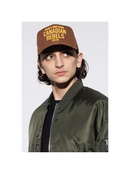 Czapka z daszkiem Dsquared2 brązowa