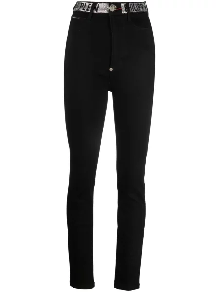 Skinny talia jeansy skinny Philipp Plein czarne
