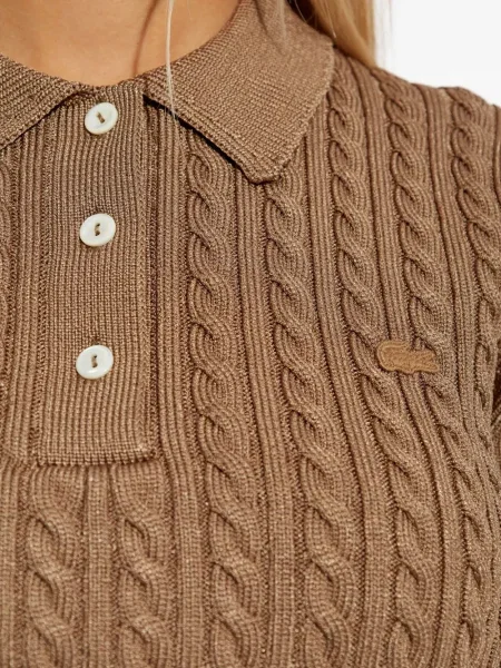 Polo Lacoste tricotate maro