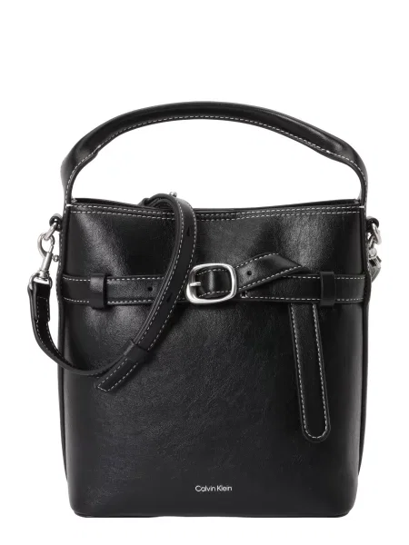 Calvin Klein Geantă Buckle Mini Bucket Crossbody negru