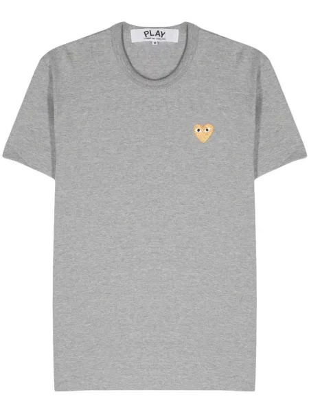 Tricou Comme Des Garcons Play cu motiv cu inimi gri