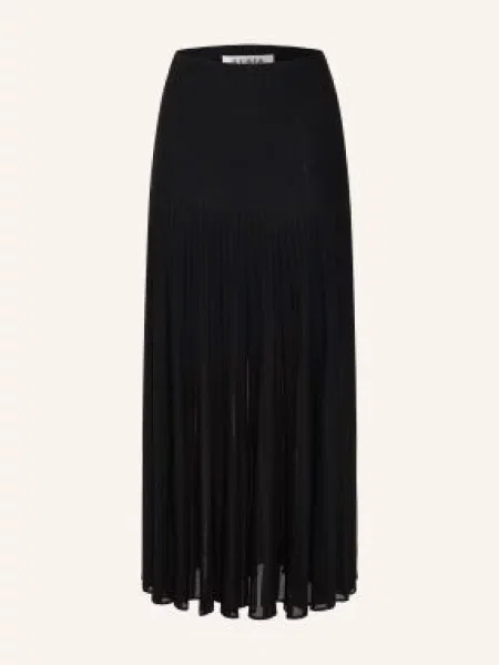 Alaïa Pletená Sukně S Plisováním černá