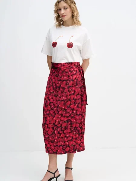 Never Fully Dressed spódnica Cherry Jaspre maxi prosta czerwony