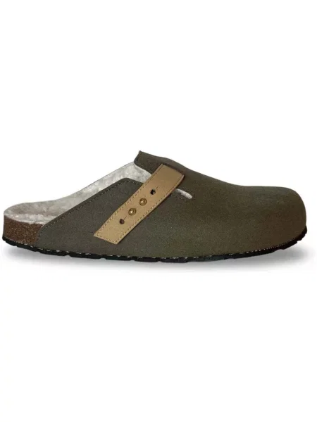 Nae Vegan Shoes Pantofle Levu světle hnědá / olivová zelené