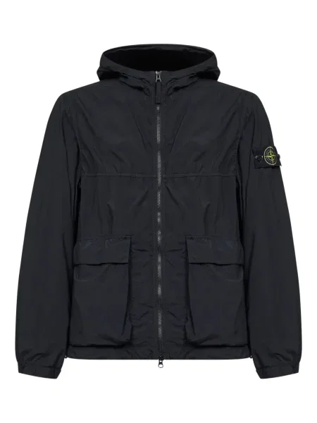 Geacă Stone Island cu glugă cu strasuri negru