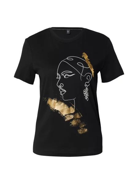 ONLY Tricou ONLKITA auriu / negru alb