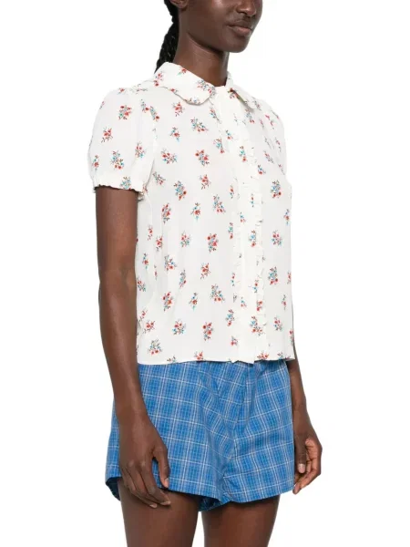 Bluză N°21 cu model floral cu imagine alb