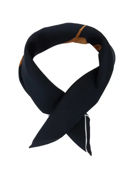 Копринен шал Lauren Ralph Lauren с принт синьо
