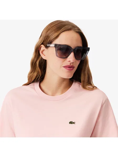 Lacoste Koszulka Z Miękkiej Bawełny O Luźnym Kroju różowa
