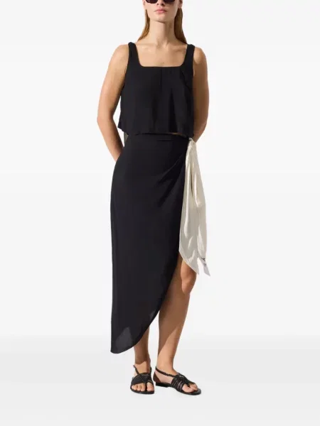 Top Karl Lagerfeld cu funde transparente negru