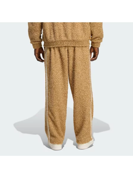 Spodnie sportowe z futerka z wyhaftowanym logo Adidas Originals biały